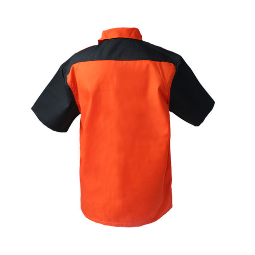 블랙+오렌지 견장남방 셔츠